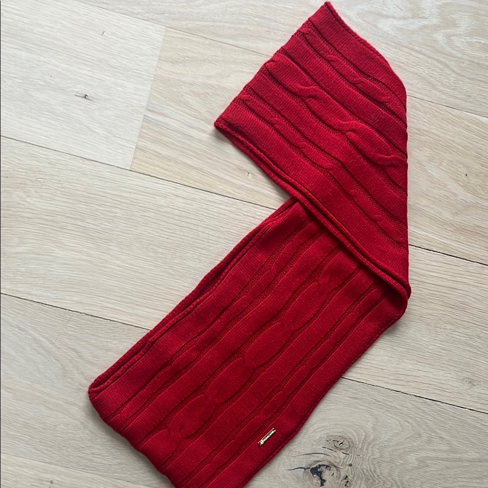 Michael Kors Red Cable Knit Infinity Scarf